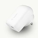 Belkin 30W Single Port USB-C (Type C) Wall Charger/Adapter, Fast Charging for iPhone 15, 14, 13, 12, iPad & Other USB-C suported Devices - White