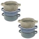 Stoneware Soup Bowls With Handles Dish Set Dinnerware & Serveware (650ml)