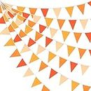 Festiko®10M/32Ft Triangle Flag Banner Pennant Garland Bunting for Fall Decor Autumn Wedding Birthday Party Thanksgiving Day Home Nursery Outdoor Garden Hanging Decoration (Orange+36Pcs)