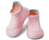 Dookeh Baby Shoes Boys Girls First Walking Shoes Non Slip Soft Sole Sneakers Toddler Infant Babygirl Sock Shoes (A3-Pink, us_Footwear_Size_System, Toddler, Age_Range, Medium, 12_Months, 18_Months)