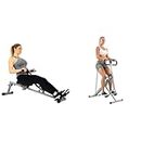 Sunny Health & Fitness SF-RW1205 Rowing Machine Rower with 12 Level Adjustable Resistance & Upright Row-N-Ride Rowing Machine for Squat Exercise and Glute Workout for Lower Body Strength