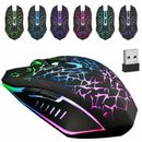 PC Gaming Maus Kabellos USB RGB LED Wireless Mouse For Computer Notebook Laptop
