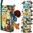 Baby Toys Jungle Tails Sensory Books, Touch and Feel Soft, Crinkle Paper Baby Essentials for Newborn Infants Toys, Car Seat Baby Girls Gifts for 0 3 6 12 months Boys