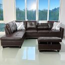 Modern Sofa Chaise Faux Leather Sectional Sofa Set For Living room Furniture
