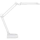 Maul MAULatlantic - Lámpara LED de mesa con soporte, 6500 K, brazo de metal, lámpara de mesa para escritorio, oficina, taller, oficina en casa, signo GS, giro e inclinable, 860 lúmenes, color blanco