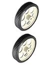 Invento 2pcs Plastic Robotic Wheel Durable Rubber White Tire Wheel 100mm x 20mm for Bo Dc Geared Motor