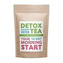 Morning Start Hibiscus Tea Bags Detox Tea - 14 Count, Drink Every Morning, Caffeine Free, Detox Skinny Herb Tea
