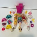 Vintage Y2k Polly Pocket Lot of 3 Dolls Rubber Clothes Pet Dog Accessories 2000s