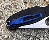 Blue Titanium Deep Carry Pocket Clip Made For Spyderco Para 3 Paramilitary 2 Manix 2 G10 and Native 5 G10 Knife