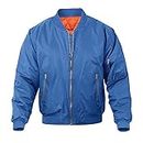 MAGNIVIT Men's Jacket Knit Jacket Hip Hop Baseball Jacket Zipper Pockets Blue