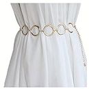 XForce Plaza Metal Waist Chain Belts Adjustable Fashion Waistband for Women Ladies Dresses (C Gold)
