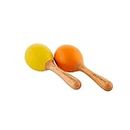 Brainsmith Swoora Wooden Maracas, Set of 2 - Colourful Musical Instrument Rattle Toy for Baby and Kids (0-3 Years) - Non-Toxic, Hold and Shake Toy
