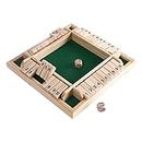 vismiles 4-Player Shut The Box Wooden Table Game Classic Dice Board Toy