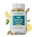 Neuherbs Mini Deep Sea Omega 3 Fish Oil 1000 mg With Lemon Flavour- 2X Omega 3, 360mg EPA & 240mg DHA With Vitamin D3 & E Promote Brain | No Fishy Burps/After Taste | 60 Softgels (30 Days Supply)