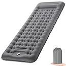 Self Inflating Camping Mat, 12CM Thicken Sleeping Mat with Foot Pump & Pillow, Ultralight Portable Camping Mattress Sleeping Pad Waterproof for Hiking, Outdoor, Camping, Travel 76*25*5 Inch - Grey