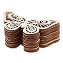 Whittlewud Laser Cut Butterfly Wood, 10 Pcs Set Unfinished Hollow Wood Chips for Jewelry Making Hanging Pendant Bag Tag, Scrapbooking, Kids Party Decor Home Decor & MDF Cutout (3.15"x1.89")