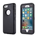 smartelf Case for iPhone 6 Plus/6s Plus Heavy Duty With Built-in Screen Protector Shockproof Dust Drop Proof Protective Cover Hard Shell for Apple iPhone 6+/6s+ 5.5 inch-Black