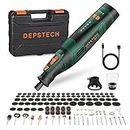 DEPSTECH Cordless Rotary Tool Kit, 8V 2.0Ah Rechargeable Battery, 30000RPM 5-Speed Multi Power Carving Tools, 127Pcs Accessories, Shield Attachment, Cutting/Drilling Guide for Handmade/DIY Creations