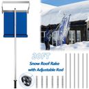 Snow Roof Rake 20ft Extendable Handle Reach Aluminium Snow Removal Tool w/ Wheel