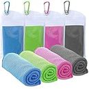 TowelTouch Cooling Towel 4 Packs (40"x12"),Cooling Towels for Neck and Face,Soft Breathable Chilly Towel for Yoga,Workout,Gym,Golf,Camping,Outdoor Sports Towel for Instant Cooling Relief