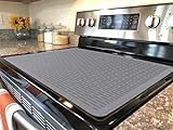 Silicone Electric Stove Cover Mat - 30 x 21 Gray Ceramic Stove top Cover, Glass Cooktop Cover, Flat RV Range Stovetop Protector, Extra Large Silicone Dish Drying Mats for Kitchen