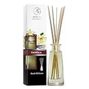 Diffuser with Natural Essential Oil Vanilla 100ml - Scented Reed Diffuser - Gift Set with Bamboo Sticks - Best for Aromatherapy - SPA - Home - Office - Fitness Club