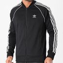 Adidas Superstar Primeblue Men’s Full Zip Track Jacket Black Striped Coat #198