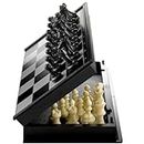 Prime Deals Magnetic Educational Chess Board Set with Folding Chess Board 2 Players Travel Toys for Kids and Adults - 10 Inch Black Color