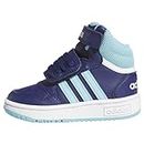 adidas Unisex Baby Hoops Mid Shoes Sneaker, Dark Blue/Light Aqua/FTWR White, 22 EU