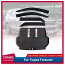 AUSGO Injection Weather Shields + 3D Cargo Mat for Toyota Fortuner 2015-Onwrads
