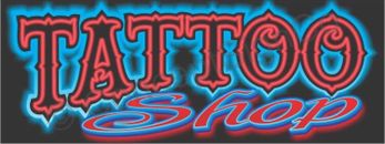 3'x8' TATTOO SHOP BANNER LARGE Outdoor Sign Neon Look Tattoos Piercings Ink Nice