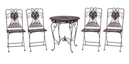 Mesa y 4 sillas de hierro muebles bistro mesa de estilo antiguo mobiliario de