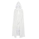 Halloween Costume Women Cloaks with Hood for Adult Unisex Cosplay Witch Cape Vampire for Men White