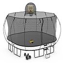 Springfree Large Square Trampoline 3.4m x 3.4m - Moving Accessory Bundle Hoop, Ladder and Wheels