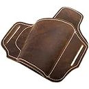 Hulara OWB Leather Holster Molded Pancake 2 Slot for Glock 17 Holster Fits 1911 Holster Slide Right-Hand Men & Women