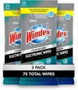 Toallitas Windex Electronics, toallitas de pantalla prehumedecidas 25 unidades, paquete de 3