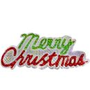 Northlight Seasonal 45.5-Inch Lighted Holographic Merry Christmas Sign Outdoor Decoration in Gray/Green/Red | 19.5 H x 45.5 W x 45.5 D in | Wayfair