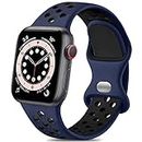 Lerobo Bands Compatible for Apple Watch Band 45mm 44mm 42mm 49mm Ultra 2 Women Men,Soft Silicone Breathable Replacement Bands Compatible for Apple Watch SE iWatch Series 9 8 7 6 5 4 3 2 1, S/M