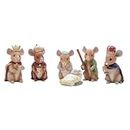 Wowser Mouse Nativity Pageant Set, 6 Pieces, Tabletop Seasonal Décor, Religious Gift, 3.75 Inches High