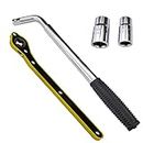 14-20 inch Auto Car SUV Telescoping Lug Wrench Wheel Wrench Universal with Standard CR-V Sockets 17/19, 21/22mm (2pcs (Lug Wrench+Cross Wrench)