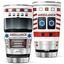9SUNFLOWER Ambulance Coffee Tumbler Birthday Gifts For Adults Women Men Doctors Nurses Healthcare Workers Cold Drinks Stainless Steel Tumblers Travel Mugs With Lid Insulated Cups