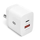 HYPER 38W Dual Port Wall Adapter, 20 Watts USB C Charger + 18 Watts USB A Fast Charging for iPhone 15, 14, 13, 12 & Older, Samsung Galaxy Mobile, Oneplus Phone, iWatch, Airpods & Other USB Devices