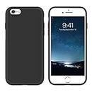 iPhone 6 Case,iPhone 6S Case DUEDUE Liquid Silicone Soft Gel Rubber Slim Cover with Microfiber Cloth Lining Cushion Shockproof Full Body Protective Phone Case for iPhone 6/6S,Black