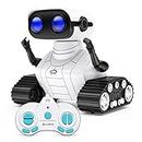 ALLCELE RC Robot Toys, Rechargeable Kids RC Robots for Girls & Boys, Remote Control Toy with LED Eyes & Music, for Children Age 3+ Years Old - WHITE…