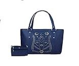 Bellina® Women's Handbag in Premium navy blue color Shoulder bag and wallet for women