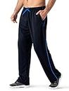 MAGNIVIT Men's Gym Pants Loose Fit Fitness Workout Sweatpants with Zipper Pockets Blue