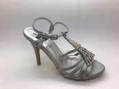 Ladies Shoes No! Shoes Reanna Silver Diamontes High Heel CLEARANCE Sizes 5-10