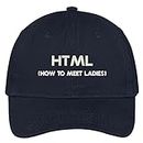 Trendy Apparel Shop HTML How to Meet Ladies Embroidered Low Profile Adjustable Cap Dad Hat - Navy