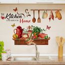 Kitchen Wall Stickers Fun Design Cook Utensils Home Decoration Restaurant