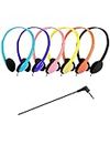 8 Pack Classroom Headphones Bulk for School Student Headsets Wired On-Ear Over-Ear Earphones Class Set Individually Bagged in 6 Multiple Colors